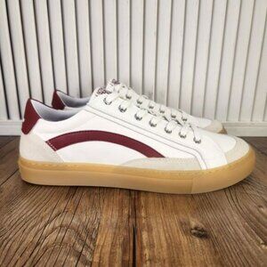 Nothing New Saga One Womens Sz 10 White Red Low Gum Sole Designer Sneakers Shoes